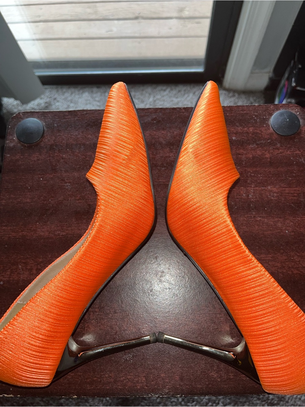 Orange Pointed-Toe Women’s Heels — Stylish Evening Pumps